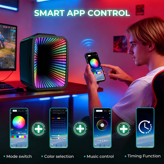 4L Mini Fridge, Small Refrigerator with 210 LED Lighting Modes, Bluetooth App Control and Music Sync, Skincare Fridge for Bedroom, Game Room, Office, Car