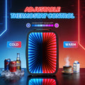 BEICHEN Mini Fridge, 4L/6 Can Small Beverage Refrigerator with LED Gaming Light, AC/DC Portable Cooler & Warmer for Bedroom, Office, Dorm, Car - Black