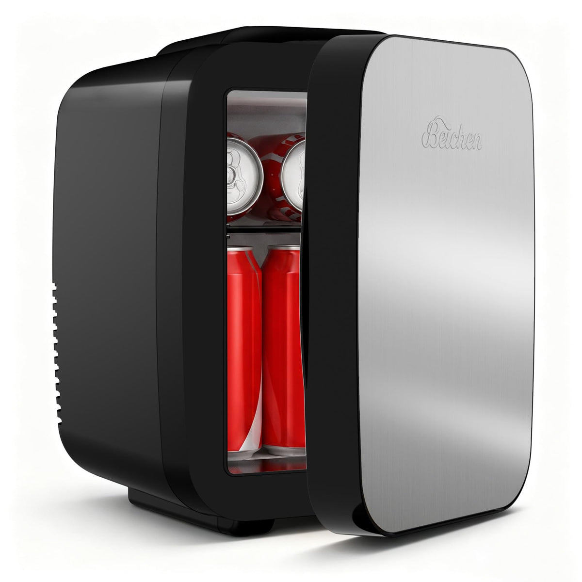 BEICHEN Mini Fridge, 4 L/6 Can Small Fridge for Bedroom, Car, Office, AC/DC