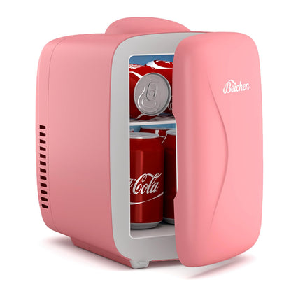 Pink Mini Fridge for Bedroom,4L Skincare Fridge for Bedroom & Office