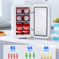 White Mini Fridge 6L | 110V AC/DC Portable Thermoelectric Cooler & Warmer