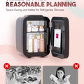 Black Skincare Fridge | Dimmable LED Mirror Mini Cooler for Vanity & Bedroom