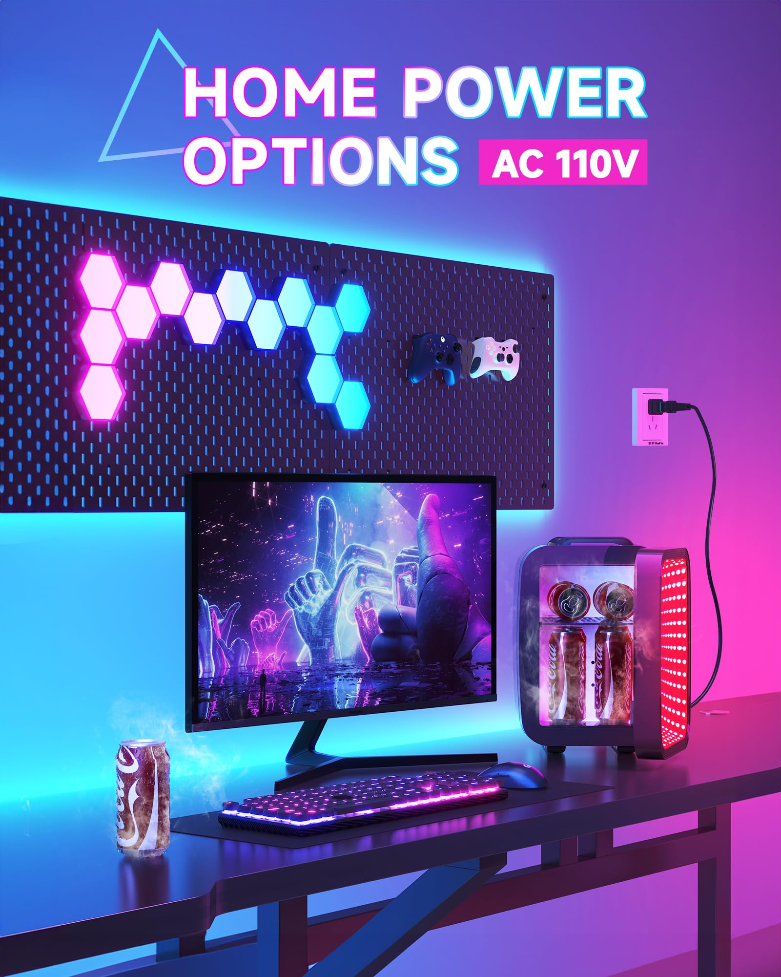 Mini Fridge for Bedroom | 4L/6 Can Cooler with Dimmable LED Light