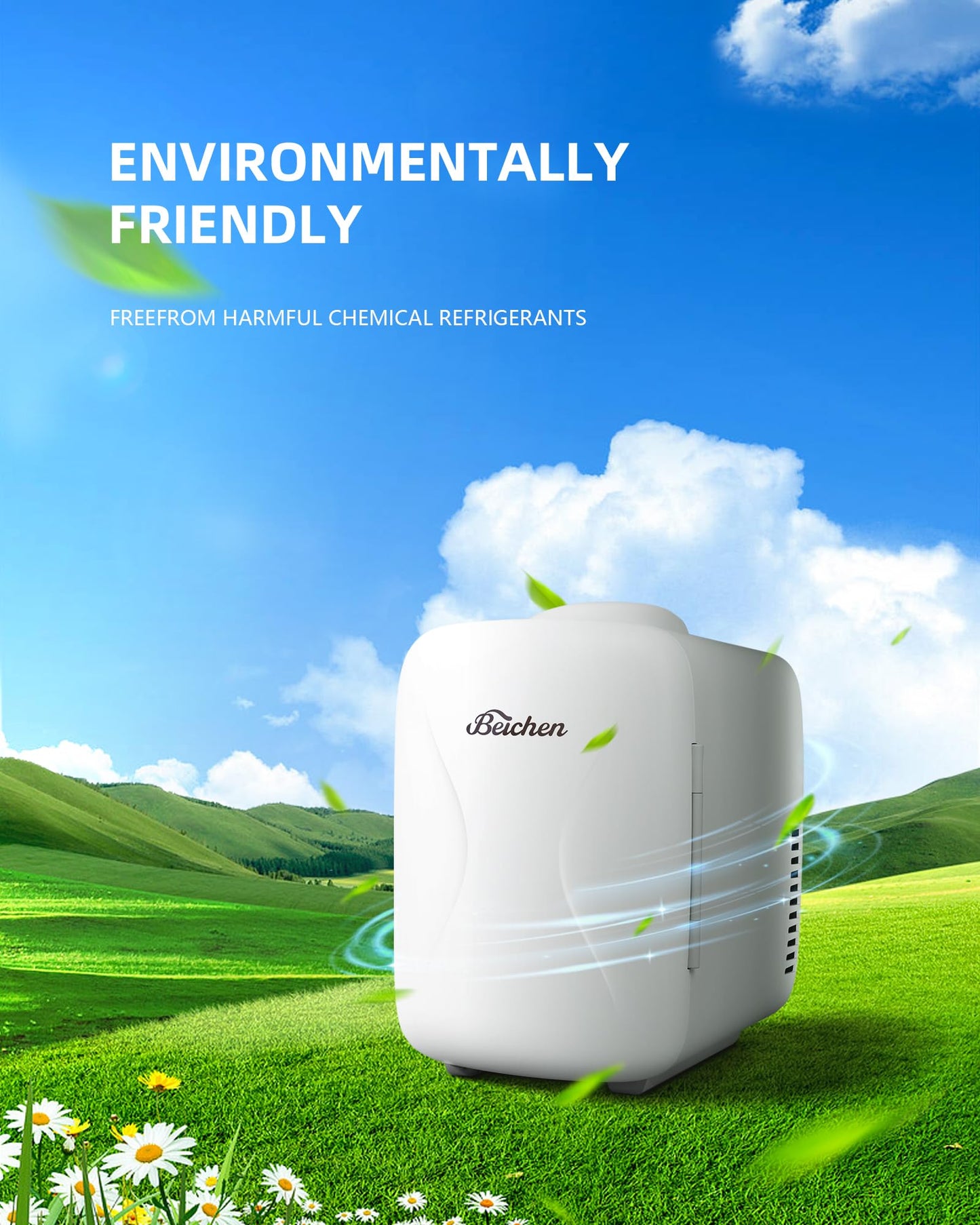 White Mini Fridge for Bedroom, 4L Skincare Cooler & Warmer