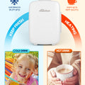 White Mini Fridge for Bedroom, 4L Skincare Cooler & Warmer