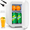 Mini Fridge for Bedroom, 4L/6 Can Small Refrigerator, Skincare Fridge for Drinks, Cosmetics, Beverage, Food, Whtie