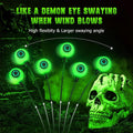 Morfone Halloween Decorations Outdoor, 2 Pack 12 LEDs Solar Scary Eyeball Lights, Waterproof Eyeball Swaying Firefly Lights, Halloween Path Lights for Garden Yard Party, Green